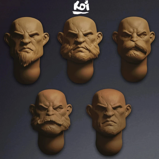 Guildmarch Militia - Veterans Miniature heads - Only-Games
