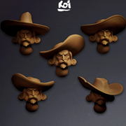 Guildmarch Militia - Handgunners Miniature Heads - Only-Games
