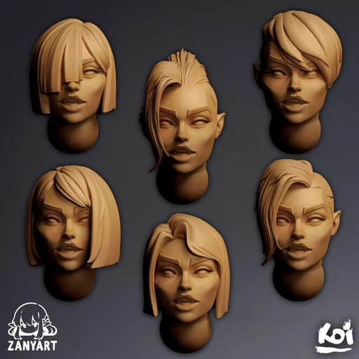 Red Veils - Miniature Heads - Only-Games