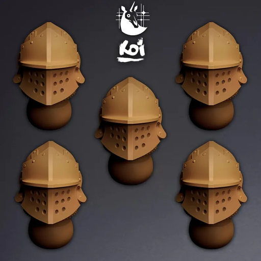 Crusaders Type 1 - Miniature Heads - Only-Games