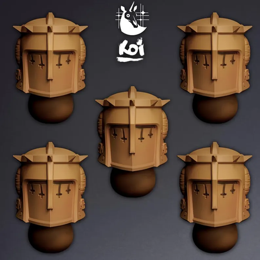 Crusaders Type 4 - Miniature Heads - Only-Games