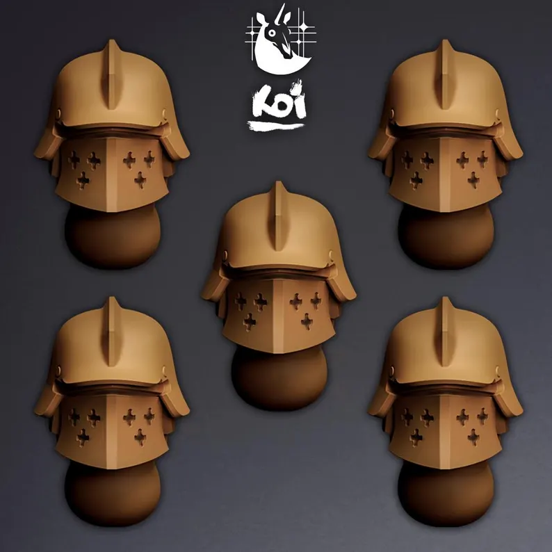 Crusaders Type 5 - Miniature Heads - Only-Games