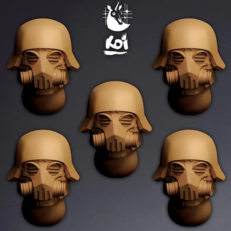 Black Lungs Brigade Type 1 - Miniature Heads - Only-Games