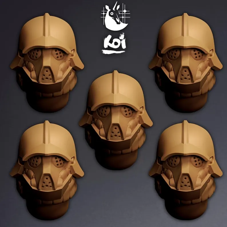 Black Lungs Brigade Type 4 - Miniature Heads - Only-Games