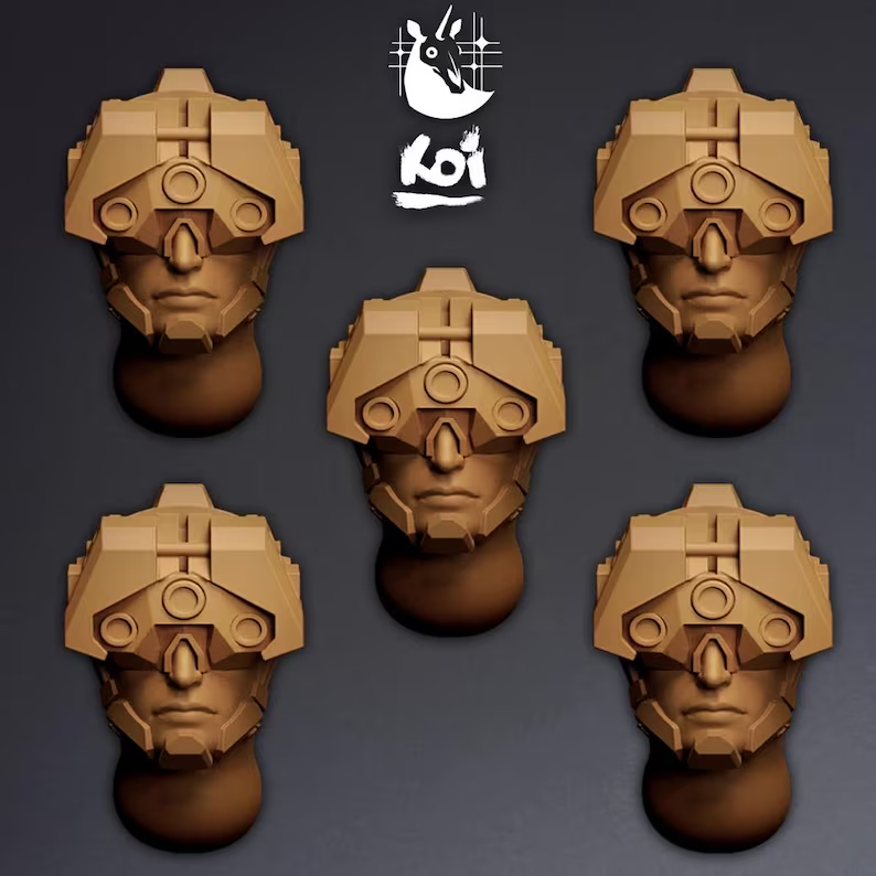 Enforcers Type 3 - Miniature Heads - Only-Games