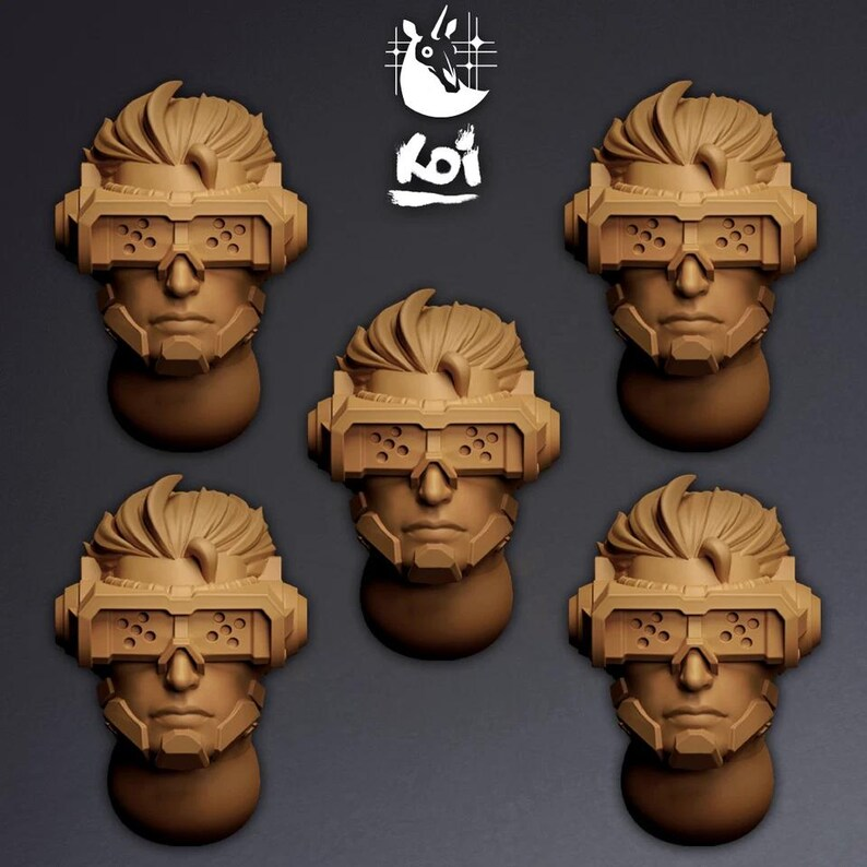 Enforcers Type 4 - Miniature Heads - Only-Games