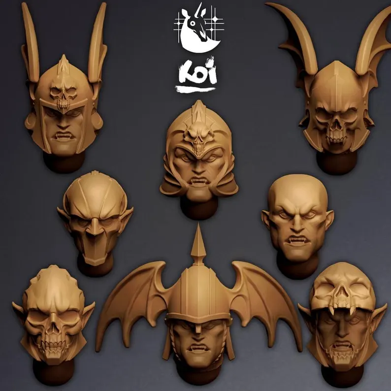 Ebonthorn Drakhuls - Miniature Heads - Only-Games