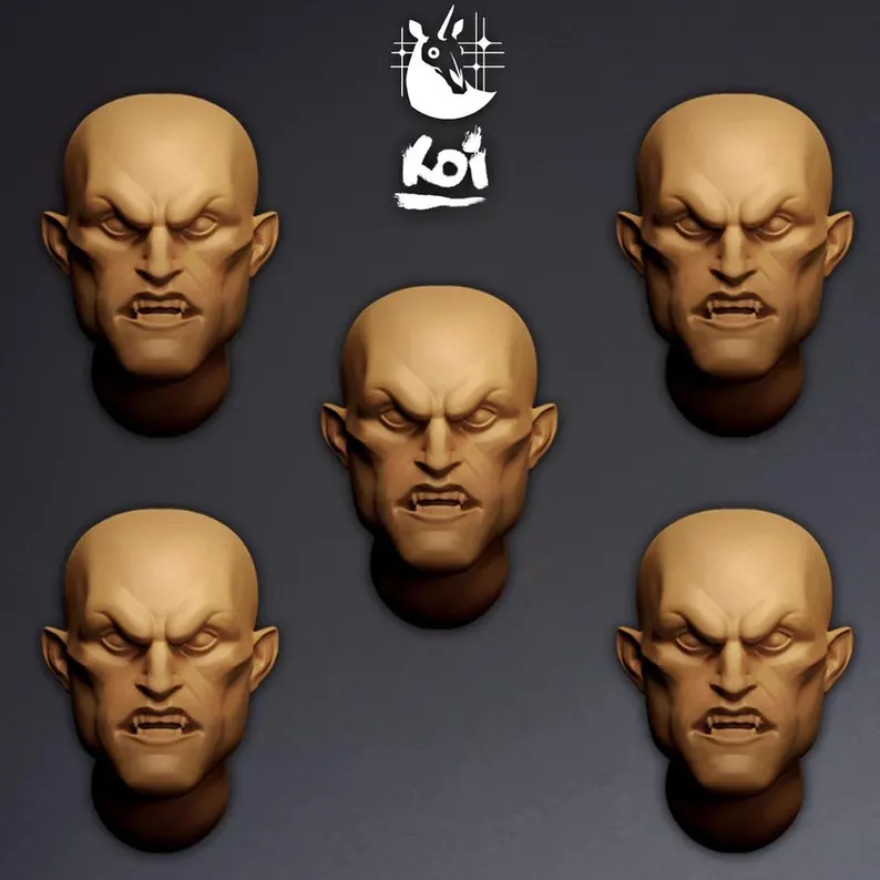 Ebonthorn Drakhuls Type 8 - Miniature Heads - Only-Games