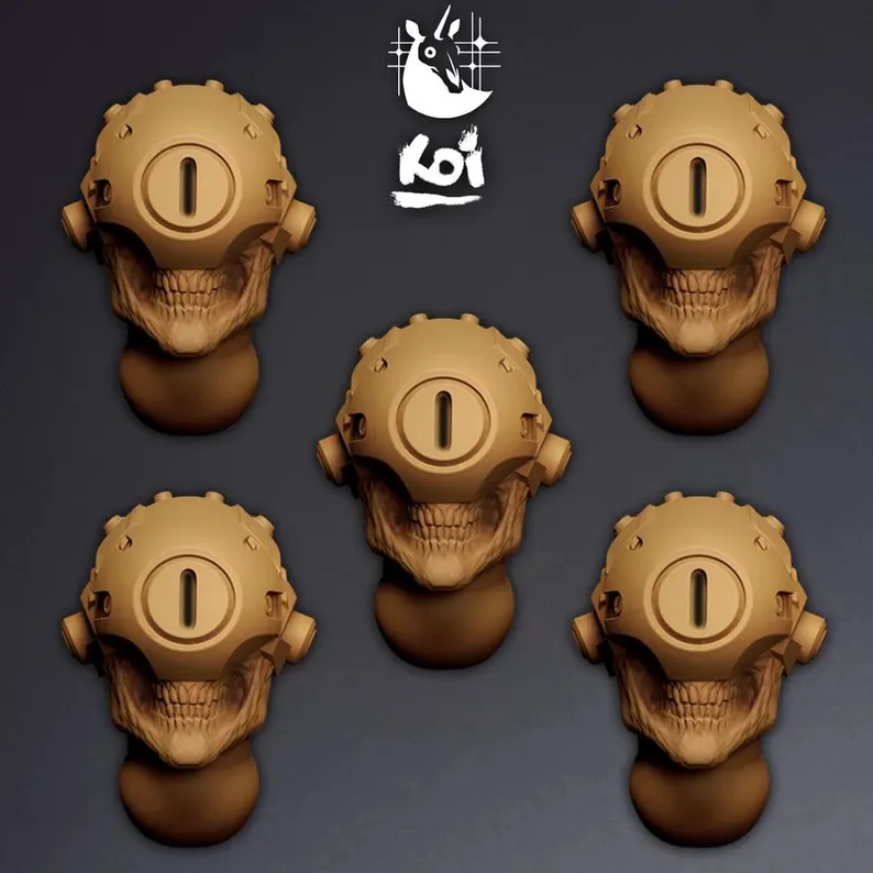 Techno Priests Type 5 - Miniature Heads - Only-Games