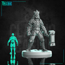 (L 0095) Male iron stone golem with two hand hammer (Large) - Only-Games