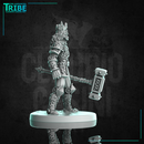 (L 0095) Male iron stone golem with two hand hammer (Large) - Only-Games