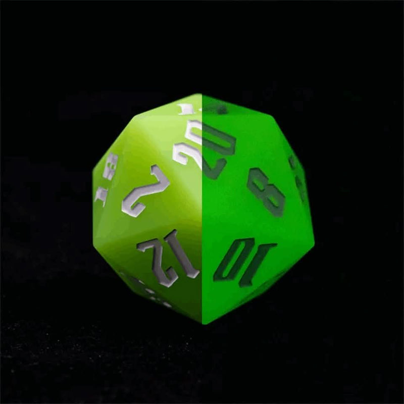 Jester's Bounce | 55mm Luminous D20 Silicone | Green - Only-Games