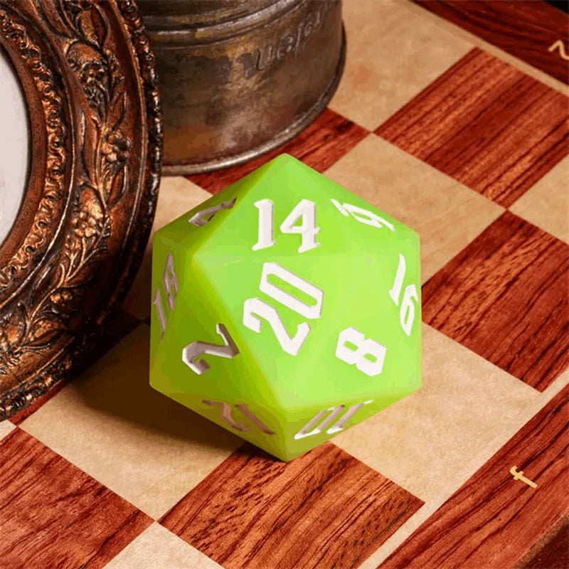 Jester's Bounce | 55mm Luminous D20 Silicone | Green - Only-Games