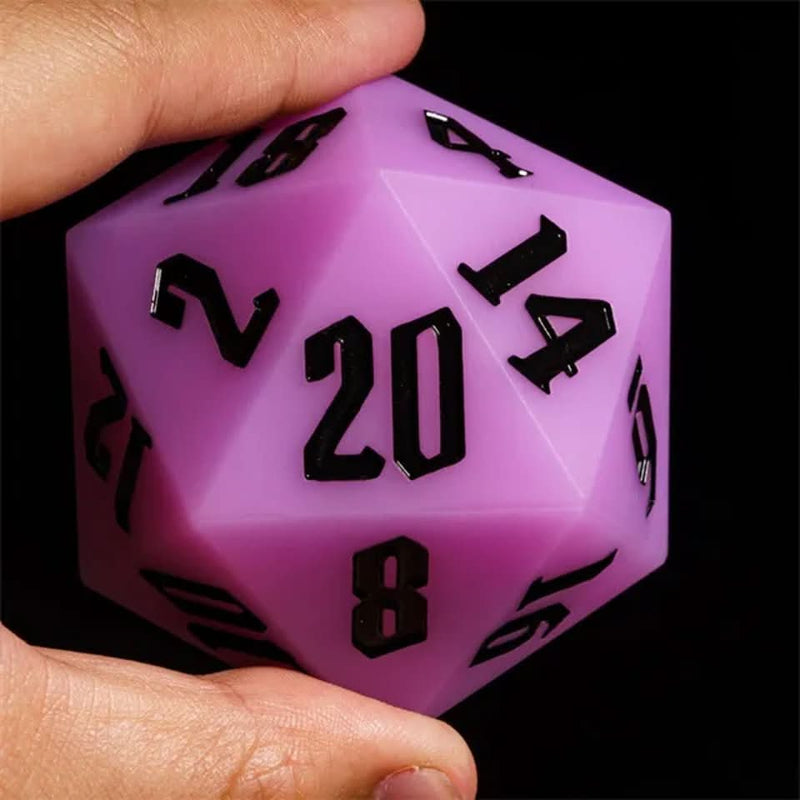 Jester's Bounce | 55mm Luminous D20 Silicone | Purple - Only-Games