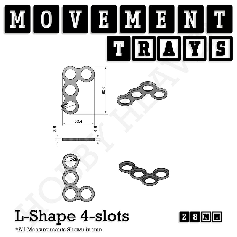 28mm Movement Trays for Tabletop Games | Wargaming | Full Range - Only-Games