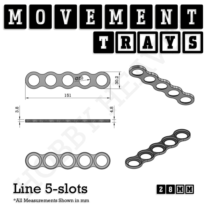 28mm Movement Trays for Tabletop Games | Wargaming | Full Range - Only-Games
