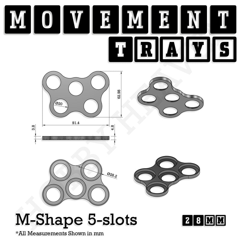 28mm Movement Trays for Tabletop Games | Wargaming | Full Range - Only-Games