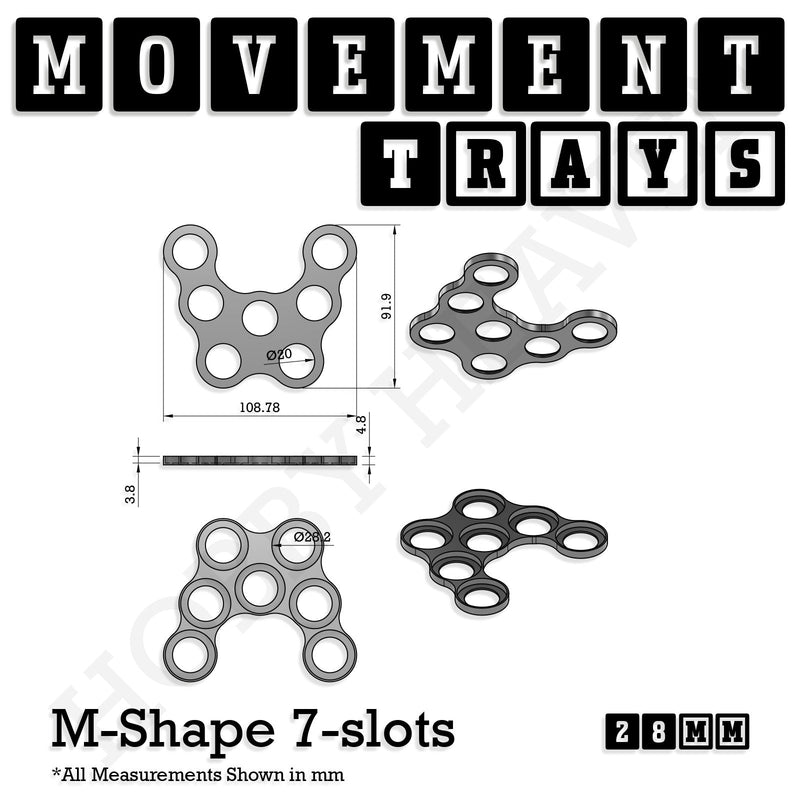 28mm Movement Trays for Tabletop Games | Wargaming | Full Range - Only-Games