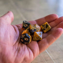 Yellow and Black Tie-Dye Dice Set