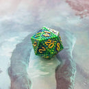 Green Blue Dragon Scale Metal Dice Set