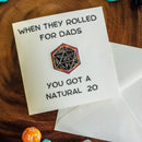 Fathers Day Card Natural 20
