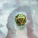 Green and Gold Metal Dice Set