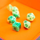 Green Swirl Dice Set