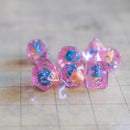 Pink with Blue Mushroom Dice Set