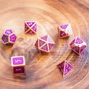 Purple and Rose Gold Metal Dice Set