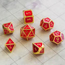 Red and Gold Metal Dice Set