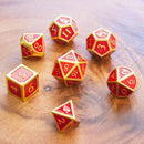 Red and Gold Metal Dice Set