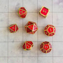 Red and Gold Metal Dice Set