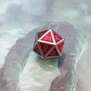 Red and Silver Metal Dice Set