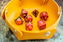 Red and Black Tie-Dye Dice Set