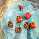 Red and Black Tie-Dye Dice Set