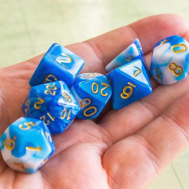 Two Tone Sky Blue Dice Set
