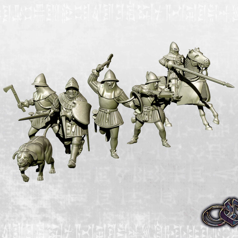 "Garrison of Andrade's Tower" - Castile Crown - 150 Ballads Castilla Oscura Knightly Retinue (34mm to the eye)