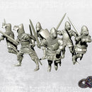 English Knights on foot with sword - 14th Century - 2024 Set (34mm) - Only-Games
