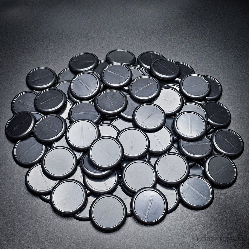 40mm Wide Lip Round Plastic Bases - Only-Games