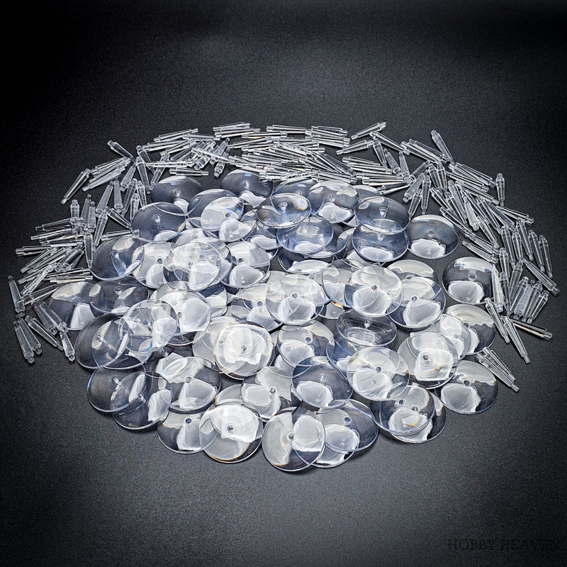 32mm Round Flying Clear Plastic Base - Only-Games
