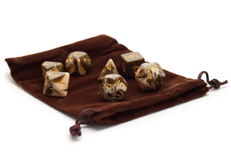 Plain Dice Bag - Brown - Only-Games