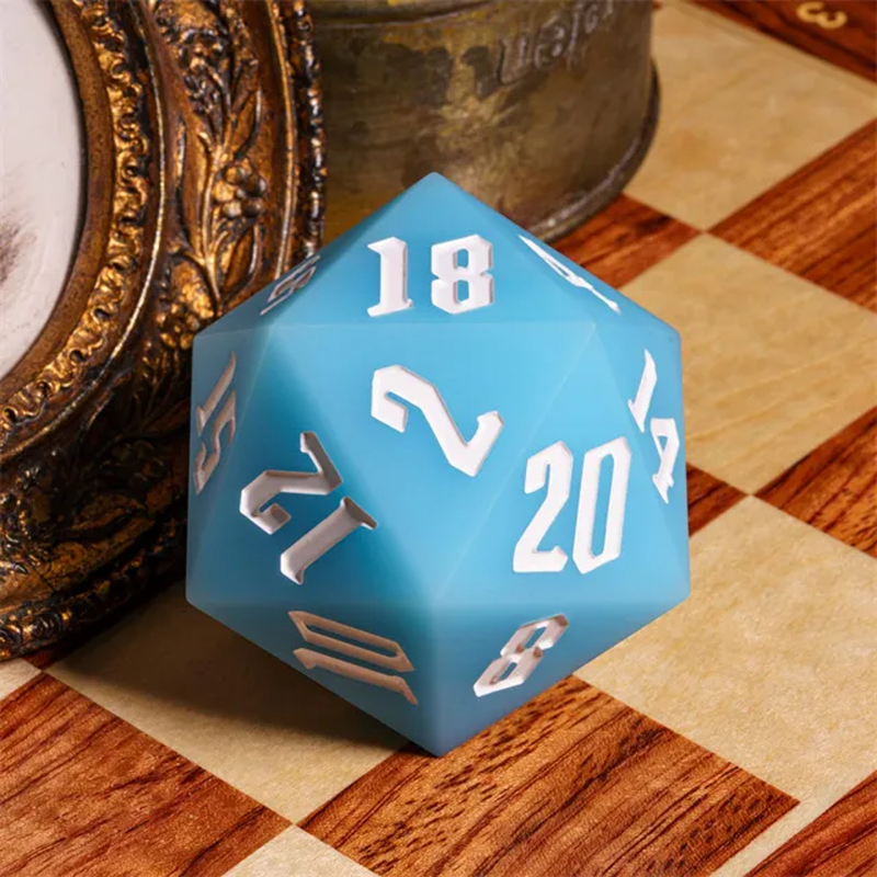 Jester's Bounce | 55mm Luminous D20 Silicone | Blue - Only-Games