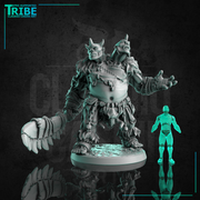 (L 0060) Male ettin monster creature barbarian with a club (Large) - Only-Games