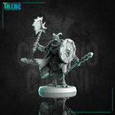 (0257) Male insectoid barbarian warrior with shield axe and clubs - Only-Games