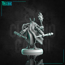 (0257) Male insectoid barbarian warrior with shield axe and clubs - Only-Games