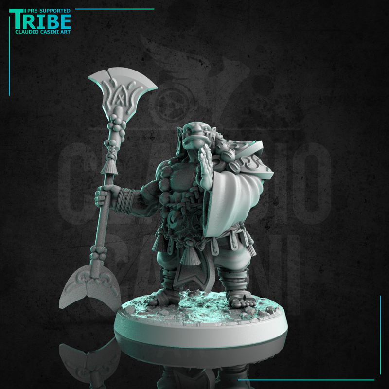 (0249) Male ork monk shaolin with a oriental staff - Only-Games