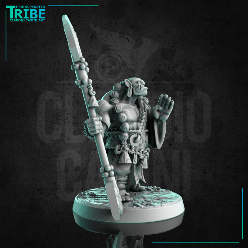 (0249) Male ork monk shaolin with a oriental staff - Only-Games