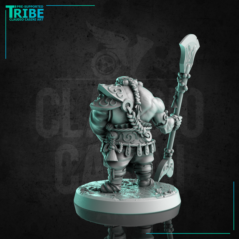 (0249) Male ork monk shaolin with a oriental staff - Only-Games