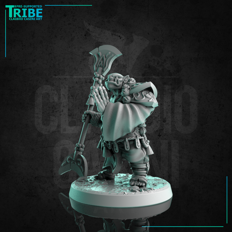 (0249) Male ork monk shaolin with a oriental staff - Only-Games