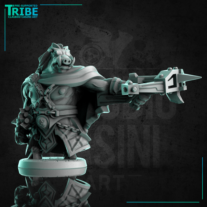 (0282) Male boar folk ranger rogue shooter with a one hand crossbow - Only-Games
